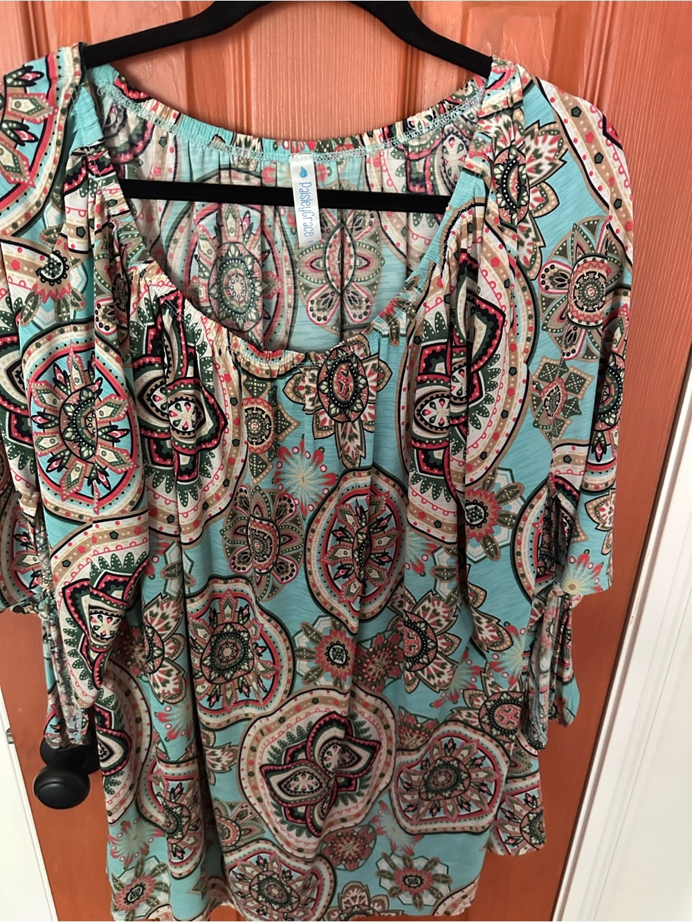 Paisley Grace Turquoise Paisley Scoop-Neck Tunic
